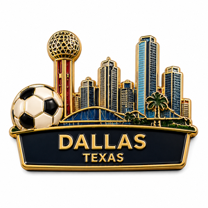 Épinglette en émail personnalisée, motif repère urbain moderne, thème football, plaquée argent, souvenir, 2026 USA Canada Mexique, OEM, vente en gros, touristique - Product Image 3