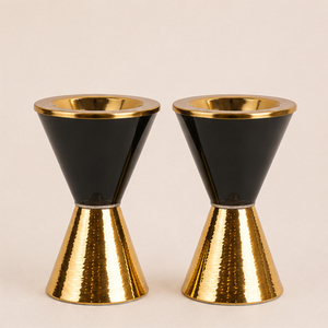 Arabic Bakhoor Burner Modern Ceramic Black and Gold Incense Holder Premium Hammered Metal Mabkhara Oud Censer for Home <b>Decor</b> - Product Image 1