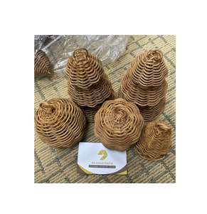 Cochecito de bebé natural de Vietnam con ruedas, cochecito de muñeca hecho a mano, almacenamiento de juguete, regalo para baby shower, sonajero de ratán - Product Image 2