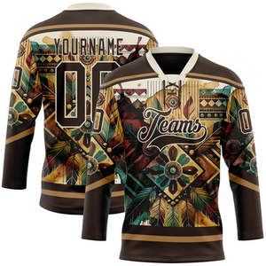 Camiseta de Hockey sobre Hielo Sublimada Personalizada para Hombre, Cuello en V, Sin Mangas, Logotipo del Equipo Impreso, Transpirable, Absorbe la Humedad, Poliéster, para Adultos - Product Image 1