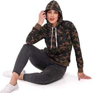 High Quality Camouflage Print 100% Cotton Warm Fleece Pullover Hoodie Wholesale Oversize Hoodies for Women Sportswear Hoodie - Product Image 6