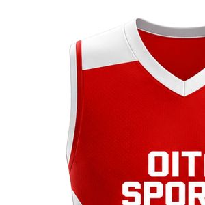 Maillot de basket-ball rouge et blanc pour hommes, uniforme d'équipe sans manches, léger, respirant, pour entraînement sportif et compétition - Product Image 5