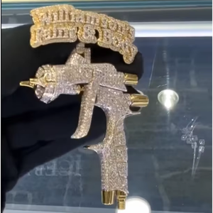 CONCEPTION Colgante Hip Hop Personalizado con Nombre de Arma, Letra y Piedra de Moissanita VVS, de Plata de Ley S925, con Incrustaciones de Piedras, Joyería Certificada GRA - Product Image 1