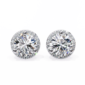 Luxury Round E VS 1ct Each and Round Cut Lab Grown Diamond 14K Gold IGI Certified <b>Earring</b> <b>Tops</b> for Gift Party & Anniversary - Product Image 6