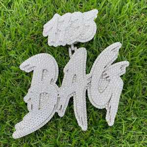 Iced Out Maßgefertigter Graffiti-Charakter-Anhänger VVS1 D-Farbe Moissanit Hip-Hop-Schmuck - Product Image 1