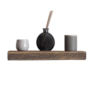 Étagère flottante rustique industrielle en bois d'acacia récupéré Aqdus Saleem avec supports en fer forgé 90x25x15cm pour le rangement dans le salon - Product Image 4