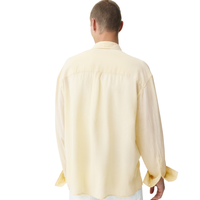 Kemeja Linen Premium Fit Santai, Bernapas, Kancing Depan, Kasual, Pantai, Liburan, Pemakaian Sehari-hari, OEM ODM, Langsung dari Pabrik