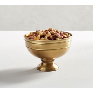 Bol de service en acier inoxydable martelé fait main, plateau décoratif argenté pour fruits et noix avec poignée en forme de feuille, décoration de table de luxe - Product Image 2