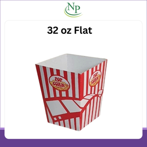 ข้อเสนอสุดพิเศษ - กล่องกระดาษใส่ป๊อปคอร์นแบบแบน ขนาด 32 ออนซ์ เป็นมิตรกับสิ่งแวดล้อมและใช้แล้วทิ้ง สำหรับเสิร์ฟป๊อปคอร์น เฟรนช์ฟรายส์ เว็ดจ์ และนาโชส์ ในราคาสุดคุ้ม - Product Image 2