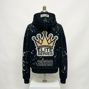 Sweat-shirt à capuche marron pour homme, 100% coton tricoté, style streetwear oversize, imprimé patchwork, poche avant, style automne - Product Image 5