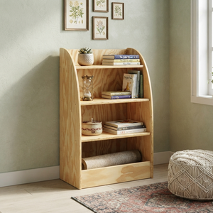 Librería Moderna de Madera de 4 Niveles con Panel Trasero, Diseño que Ahorra Espacio para el Hogar, Oficina, Sala de Estar, Estilo Escandinavo - Product Image 5