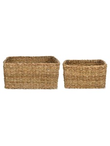 Ensemble de 2 paniers rectangulaires naturels faits à la main, paniers de rangement, vente en gros, écologiques, fabriqués au Vietnam - Product Image 4