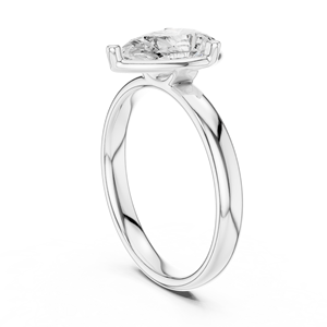Bague de fiançailles élégante en argent 92,5 pour femme, avec diamant de laboratoire en forme de poire, or blanc, bijoux fins sur mesure - Product Image 3