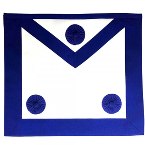 Delantal Masónico Azul Personalizado con Insignia de Logia Bordada, Borde Dorado Decorativo y Correa Ajustable para la Cintura - Product Image 1
