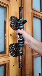 Poignée de portail en fer forgé résistant à la rouille, facile à installer, style traditionnel, design en forme de serpent, portails décoratifs - Product Image 4