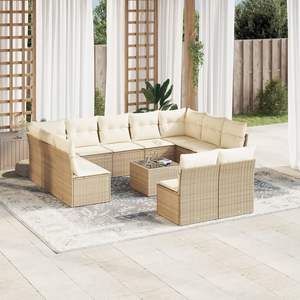 Ensemble de canapés de jardin beige pour meubles de patio - Product Image 1