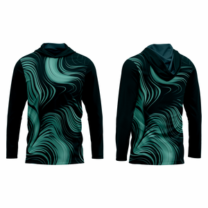 เสื้อฮู้ดซัมเมอร์แบบกำหนดเอง แห้งเร็ว ป้องกันรังสียูวี ยืดหยุ่นได้ เหมาะสำหรับการฝึกซ้อม ผลิตจากโพลีเอสเตอร์ 100% - Product Image 2