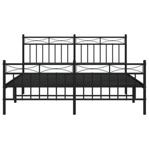 Struttura del letto in metallo nero con 59.1 di pedana \ "x78.7 \" senza materasso - Product Image 5