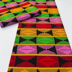 Tela africana estampada en cera multicolor brillante y tela de algodón Ankara para diseño de ropa tradicional y moderna - Product Image 1