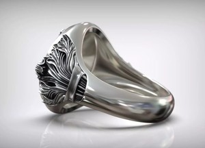 Anillo de Plata de Ley 925 de Lujo con Diseño de Caballo Mítico, Pegaso Alado, Banda Ancha, Joyería Unisex - Product Image 3