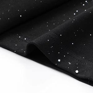 Camiseta Negra Brillante para Hombre 2026, Moderna, con Lentejuelas, Estilo Urbano, Informal, de Manga Corta, Transpirable, para Uso Diario - Product Image 4