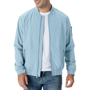 Blouson bomber bordeaux pour homme, fermeture éclair, coupe décontractée, coupe-vent, col montant, coupe régulière, pour l'automne - Product Image 4
