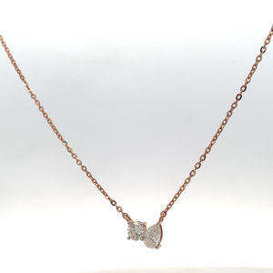 Collar Minimalista con Colgante de Diamante Real en Oro Rosa de 8K - Diamante Natural Certificado por IGI - Product Image 4