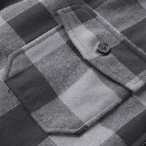 Wholesale Men's Casual Style Flannel Jackets Plaid Cotton Soft <b>Coat</b> with Hood Fleece Lined Breathable Jacket for Man, Man Jacket - Product Image 5