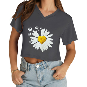 เสื้อยืดครอปผู้หญิงประสิทธิภาพสูง ผ้าป้องกันรังสียูวี เสื้อกีฬากลางแจ้ง แขนสั้น ระบายอากาศได้ดี เหมาะสำหรับการเดินป่าและเล่นเทนนิส - Product Image 2