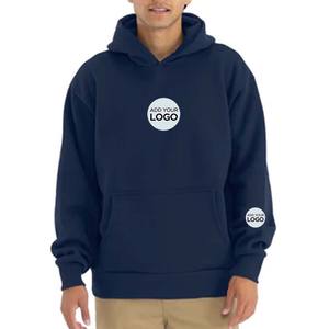 Sudadera con capucha de peso medio, extragrande, lavada, estilo boxy para gimnasio, para hombre, de color liso, de manga larga, de felpa. - Product Image 1