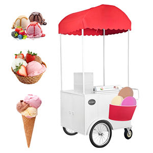 Carrito móvil con congelador de helados y exhibidor para venta de comida callejera, carrito de empuje para negocios al aire libre - Product Image 3