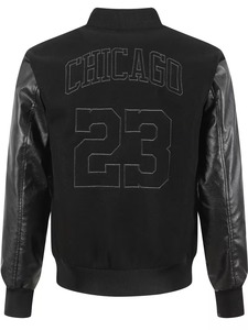 Premium Streetwear High Street <b>Summer</b> Varsity <b>Jacket</b> <b>Men</b> Black Rexine Sleeve Embroidery High Quality OEM Wholesale Supply - Product Image 6