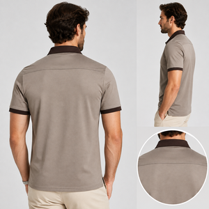 Polo personnalisé en coton bambou avec logo brodé, ourlet à fentes latérales, idéal pour le cyclisme – Vente en gros sous marque privée - Product Image 6