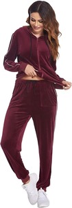 Conjunto de Sudadera Larga con Cierre y Pantalones Deportivos de Terciopelo Transpirable para Mujer, Personalizado, para Invierno, Dos Piezas - Product Image 6