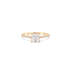 Anillos de compromiso solitarios de diamantes cultivados en laboratorio HPHT CVD de oro sólido de 14K con certificación IGI de REYES High End Luxury Jewelry para mujeres. - Product Image 2