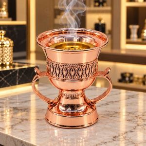 Quemador de Incienso Metálico Tradicional con Asas, Acabado en Cobre, para Restaurantes y Tiendas - Product Image 1