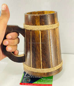แก้วน้ำดื่มทำจากไม้รูปทรงสง่างามพิมพ์โลโก้ได้ตามต้องการจากอินเดียจากอินเดีย - Product Image 5