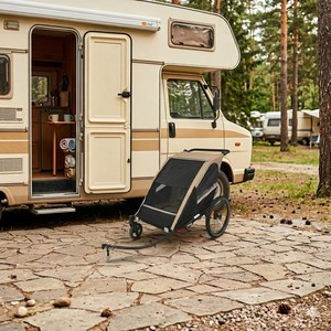 TC-2024T Easy Folding Lightweight Design Twin Baby Bike <b>Trailer</b> 3 in 1 Jogger <b>Trailer</b> for Convenient Outdoor Adventures - Product Image 3