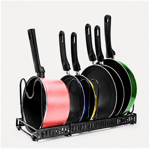 Pan Organizer <b>Rack</b> for Kitchen Cabinet Pot and Pan Holder Stand Metal Cookware & Lid <b>Storage</b> <b>Rack</b> for Countertop & Pantry - Product Image 3