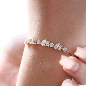 Bracelet chaîne tendance pour femme en moissanite et diamant, en argent sterling 925, bijou élégant et à la mode, idéal comme cadeau - Product Image 5