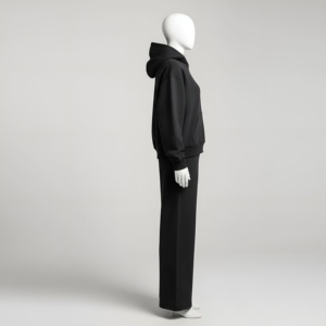 Ensemble de survêtement polaire pour hommes : sweat à capuche et pantalon de jogging, style streetwear décontracté, coupe ample, idéal pour l'hiver, personnalisable avec logo, vente en gros - Product Image 4