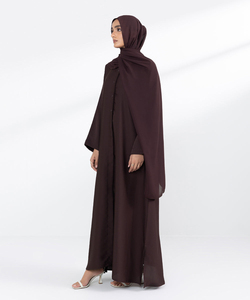 Nouvelle Abaya musulmane violette avec hijab assorti, robe longue à manches longues, robe modeste pour femmes, tenue quotidienne, respirante, légère, service OEM - Product Image 6