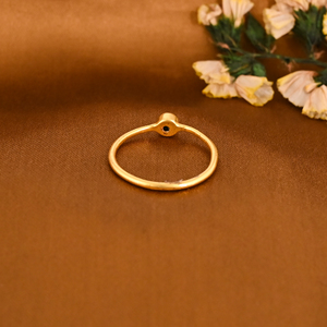 แหวนทองเหลืองชุบทองประดับพลอยเทอร์ควอยซ์ธรรมชาติสำหรับผู้หญิง - Product Image 3