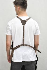 Luxury Handmade Lightweight Waterproof Leather <b>Apron</b> for Kitchen <b>BBQ</b> Grill Durable Heat Resistant Bulk Supply OEM Customization - Product Image 5