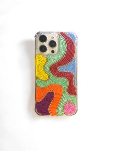 Étui de téléphone portable en satin brodé de luxe fait main avec perles, motif tournesol, en tissu coloré, portable, pour Apple iPhone, unique - Product Image 4