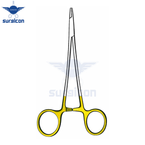 Porte-aiguille chirurgical à motif spécial de 11 cm / 4-1/2 pouces avec inserts en carbure de tungstène TC GOLD pour une pose précise des aiguilles - Product Image 2