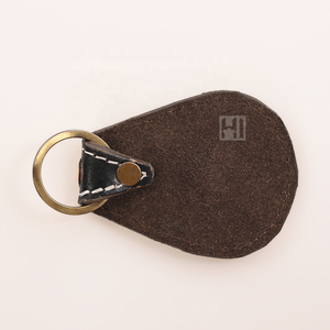 Porte-clés en cuir de vachette fait main avec pompon, style western, gravure personnalisée, logo sur mesure - Product Image 2