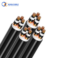 Câble d'alimentation non blindé à trois conducteurs 35-400 mm² 12/20 kV IEC 60502-1 XLPE PVC avec conducteur en cuivre/aluminium pour la distribution d'énergie