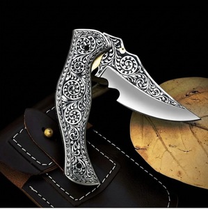 PERKIN STEEL INDUSTRIES Cuchillo Plegable Personalizado de Acero Inoxidable Hecho a Mano con Funda de Cuero, Precio Bajo al por Mayor OEM, DIY - Product Image 3