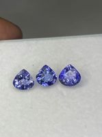 Cœur de tanzanite naturelle facetté AA de 6 mm. Lot de cœurs de tanzanite.